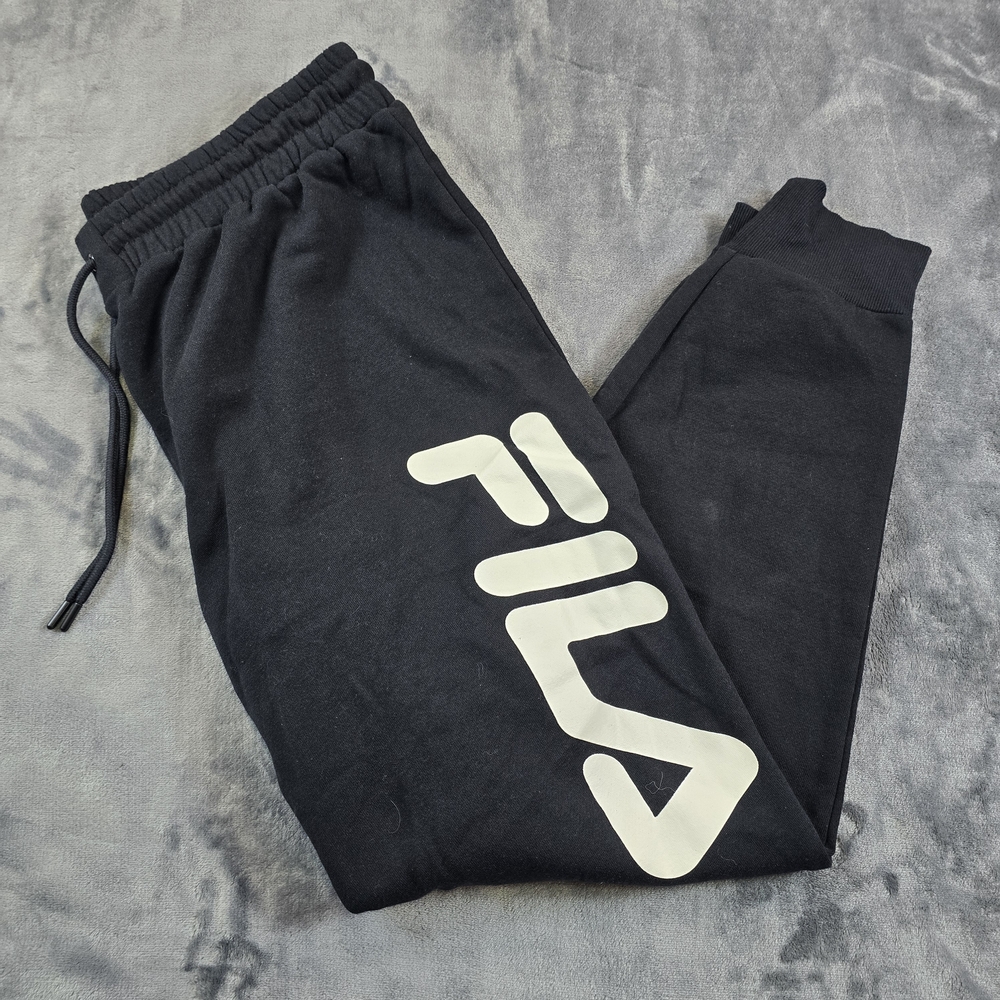 FILA Fleece Logo Jogger Sweatpants Black 1X NWT